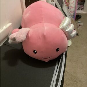 Pink Plush Axolotl Pillow Plush